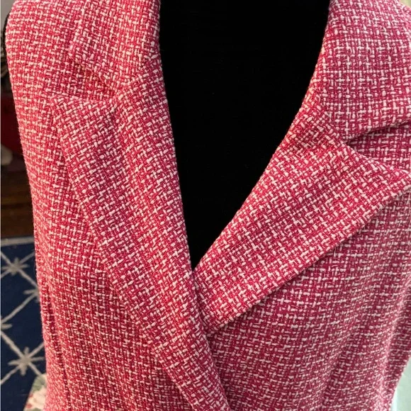 Nicole Miller Pink Tweed Dress with Gold Accents - Picture 7 of 16